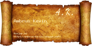Ambrus Kevin névjegykártya